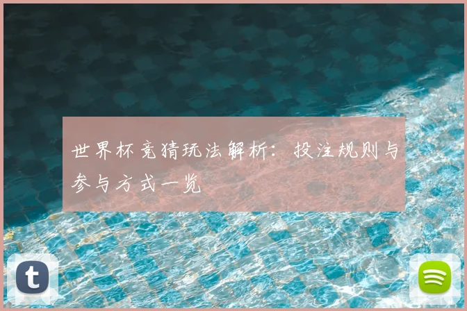 世界杯竞猜玩法解析：投注规则与参与方式一览